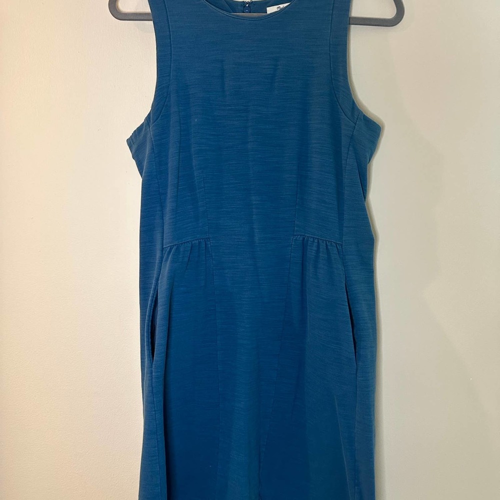 Teal blue Madewell tank dress with pockets, M